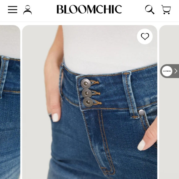 BloomChic- Very Stretchy High-Rise Medium Wash Cropped Jeans-16 - Picture 2 of 10